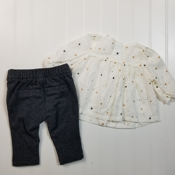 Old Navy Star Blouse Jegging Set 0-3M - Picture 2 of 4
